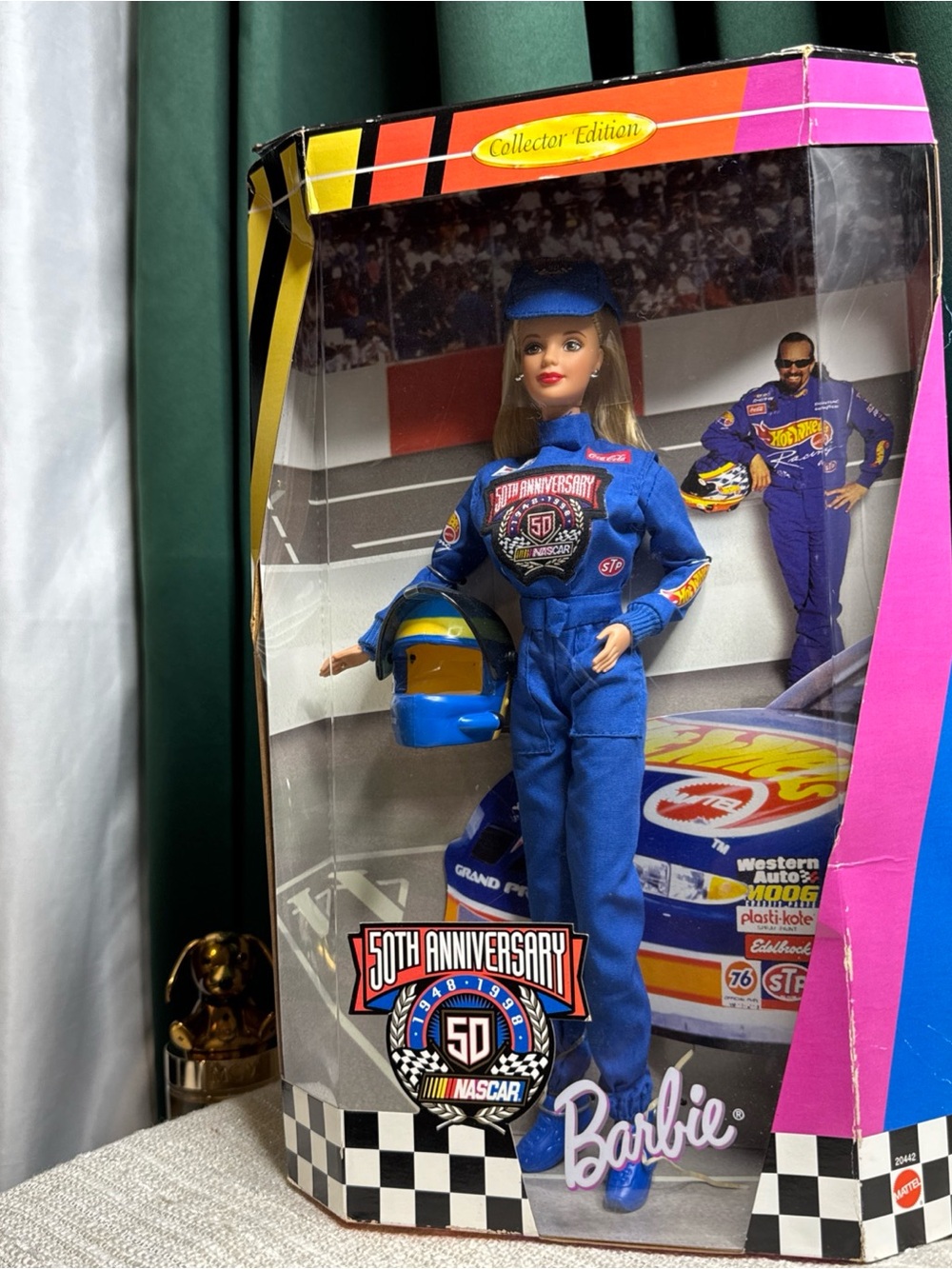 Barbie Blue Racing Suit Doll with Yellow-Trim Helmet